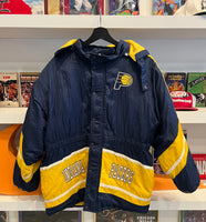 Indianapolis Pacers NBA Puffer Jacket with Hood Sz M
