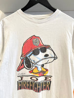 Vintage 1992 Snoopy Firefighter T-Shirt Sz M Made in USA