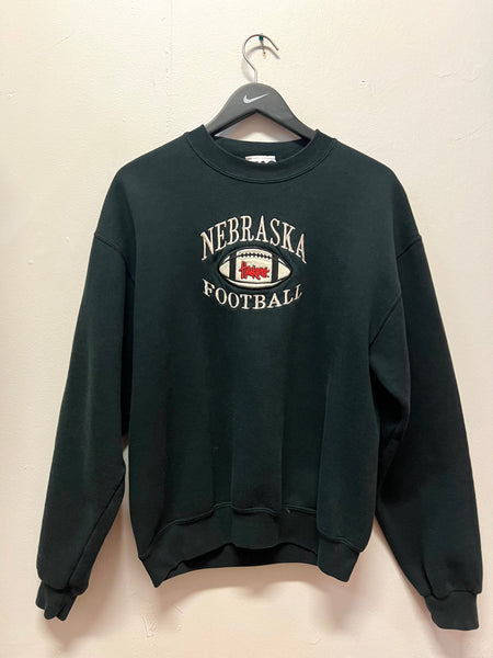 Vintage Nebraska Huskers Football Sweatshirt Embroidered Sz M