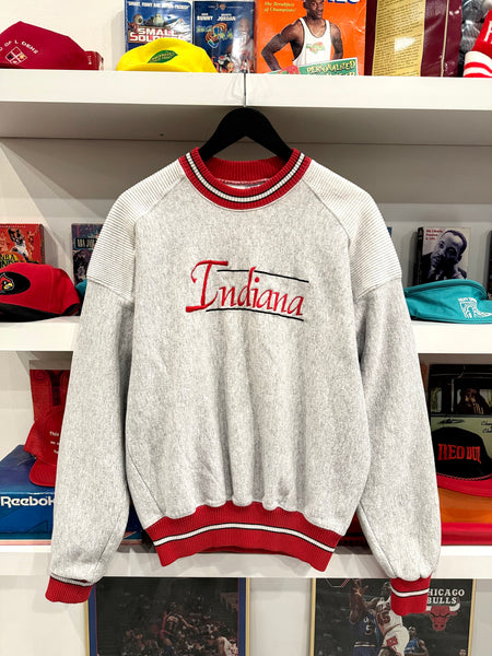 Vintage Indiana Sweatshirt with Ribbed Shoulders Sz L Made in USA