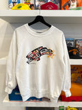Vintage 1986 Eagle Fish Northwest Earth Tribal Art Sweatshirt Sz L Made in USA