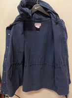 Vintage Made in USA Billy Blues Navy Blue Cotton Twill Parka Jacket with Hood Sz M