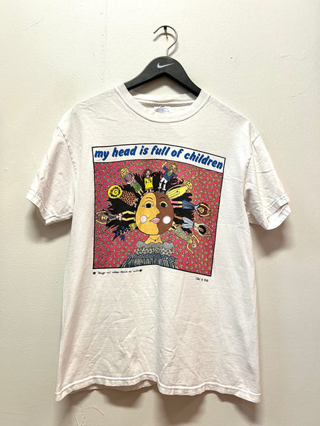 Vintage 1988 Kiki Suarez My Head Is Full of Children Art Print T-Shirt Sz M