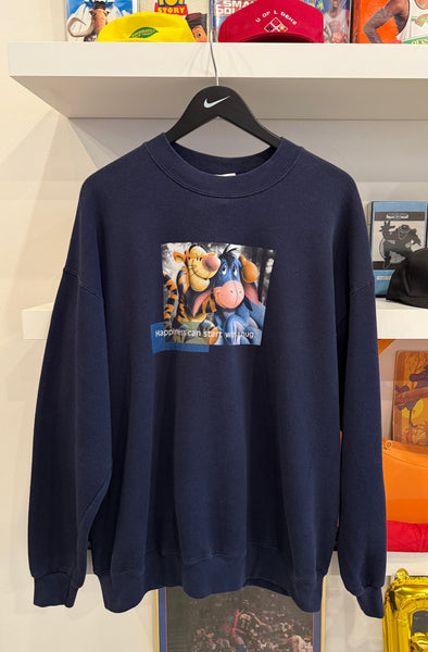 Vintage Tigger Eeyore Happiness can start with a hug Disney Store Sweatshirt Sz XL
