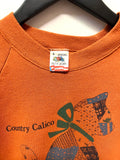 Vintage 1990 Country Calico Cat Sweatshirt Sz S
