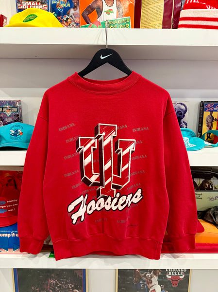 Vintage IU Indiana University Candy Cane Stripes Sweatshirt Sz M Made in USA