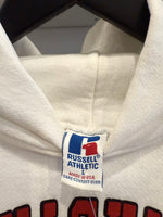 Vintage University of Louisville Russell Athletic White Hoodie Sz L Made in USA