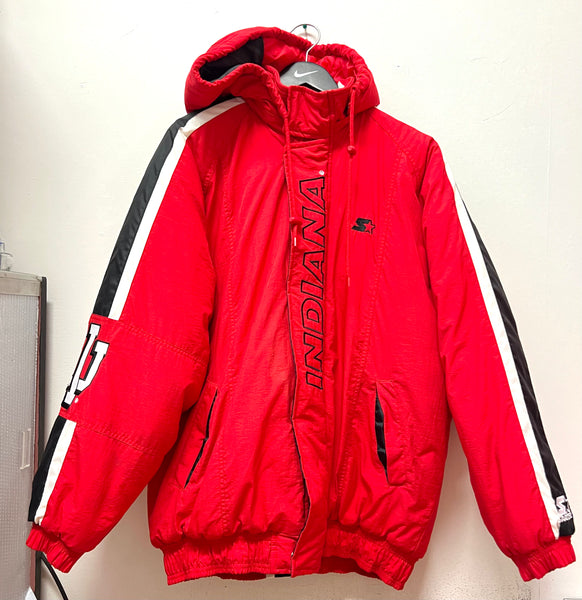Vintage IU Indiana University Starter Puffer Jacket Sz L
