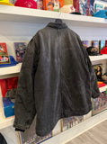 Carhartt Black Sandstone Ridge Duck Canvas Chore Jacket Coat Sz XXL Tall Sherpa Lined