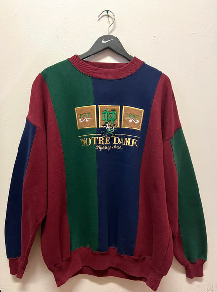 Vintage University of Notre-Dame Fighting Irish Embroidered Sweatshirt Sz XL