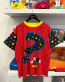 Vintage Mickey Polka Dots Question Mark T-Shirt Sz L All Over Front & Back Graphics