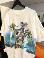Vintage Koalas Eucalyptus Trees Front & Back Large Graphics T-Shirt Sz XL Made in USA