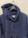 Vintage Made in USA Billy Blues Navy Blue Cotton Twill Parka Jacket with Hood Sz M