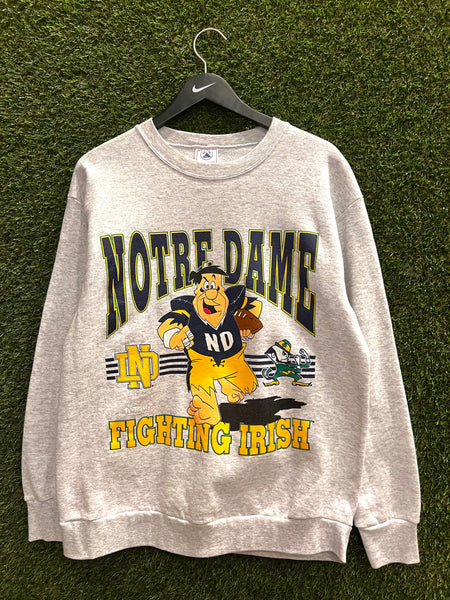 1993 Vintage Fred Flinstone University of Notre Dame Football Sweatshirt Sz XL