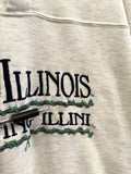 Vintage University of Illinois Fighting Illinois Button Embroidered Sweatshirt Sz XL Made in USA