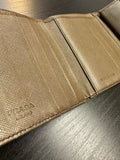 PRADA Tri-Fold Wallet Saffiano Leather Testa Nylon Green