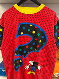 Vintage Mickey Polka Dots Question Mark T-Shirt Sz L All Over Front & Back Graphics