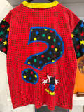 Vintage Mickey Polka Dots Question Mark T-Shirt Sz L All Over Front & Back Graphics