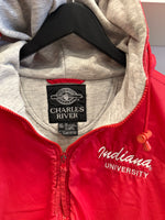 Vintage IU Indiana University Hooded Lined Windbreaker Jacket Sz XL
