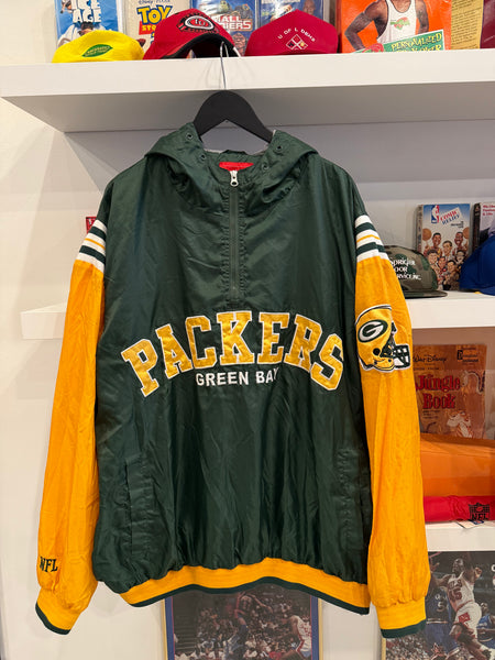 Green Bay Packers NFL 1/2 Zip Windbreaker Pullover Jacket Sz XXL