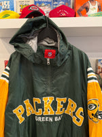 Green Bay Packers NFL 1/2 Zip Windbreaker Pullover Jacket Sz XXL