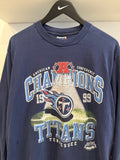 Vintage 2000 Super Bowl XXXIV Tennessee Titans American Conference Champions Long Sleeve T-Shirt Sz L