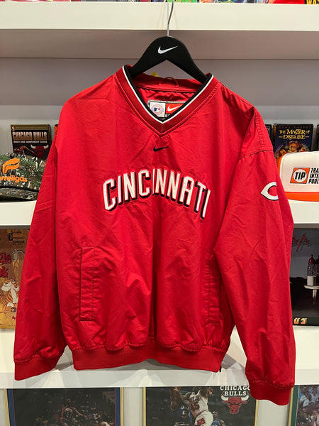 Cincinnati Reds V Neck Lined Nike Pullover Jacket Sz S/M