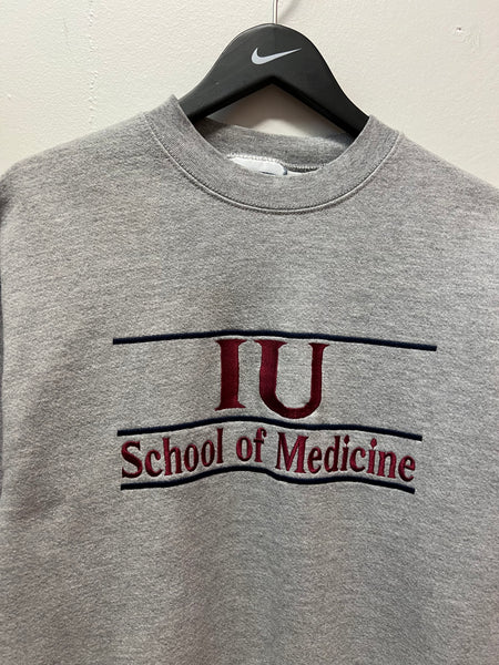 Vintage IU Indiana University School of Medicine Embroidered Sweatshirt Sz M