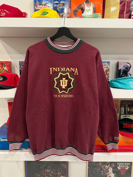 Vintage IU Indiana Hoosiers Embroidered Sweatshirt Sz L Made in USA