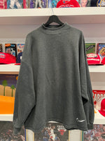 Vintage Nike Gray Embroidered Swoosh Mock Neck Sweatshirt Sz XXL Made in USA