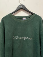 Champion Forest Green Script Logo Sweatshirt Sz XL