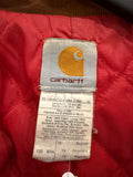 Vintage Carhartt Youth Detroit Brown Red Quilt Lined Insulated Jacket Sz Youth 20 Made in USA