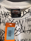 NWT Harley-Davidson Cancun Mexico Skull Graffiti All Over Graphics T-Shirt Sz XL