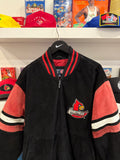 University of Louisville Cardinals Suede Leather Bomber Jacket Sz XL