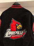 University of Louisville Cardinals Suede Leather Bomber Jacket Sz XL