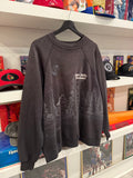 Vintage Great Smoky Mountains Moon Snowy Forest Sweatshirt Sz XL Made in USA Front and Back Graphics