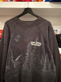 Vintage Great Smoky Mountains Moon Snowy Forest Sweatshirt Sz XL Made in USA Front and Back Graphics