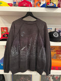 Vintage Great Smoky Mountains Moon Snowy Forest Sweatshirt Sz XL Made in USA Front and Back Graphics