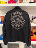Harley-Davidson Black Nylon Canvas Riding Jacket Sz M
