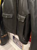 Harley-Davidson Men's Military Style  Black Leather Bomber Jacket Sz M