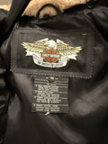 Harley-Davidson Men's Military Style  Black Leather Bomber Jacket Sz M