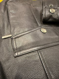 Harley-Davidson Men's Military Style  Black Leather Bomber Jacket Sz M