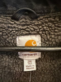 Carhartt Black Sandstone Ridge Duck Canvas Chore Jacket Coat Sz XXL Tall Sherpa Lined