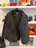 Carhartt Black Sandstone Ridge Duck Canvas Chore Jacket Coat Sz XXL Tall Sherpa Lined