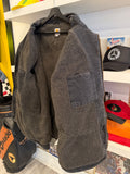 Carhartt Black Sandstone Ridge Duck Canvas Chore Jacket Coat Sz XXL Tall Sherpa Lined