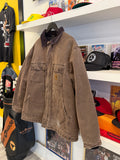 Vintage Carhartt Chestnut Brown Quilted Sandstone Duck Canvas Chore Jacket Coat Sz  XL