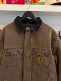 Vintage Carhartt Chestnut Brown Quilted Sandstone Duck Canvas Chore Jacket Coat Sz  XL