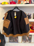 Vintage Carhartt Brown Duck Quilt Lined Active Jacket with Hood Sz XL