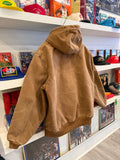 Vintage Carhartt Brown Duck Quilt Lined Active Jacket with Hood Sz XL