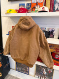Vintage Carhartt Brown Duck Quilt Lined Active Jacket with Hood Sz XL